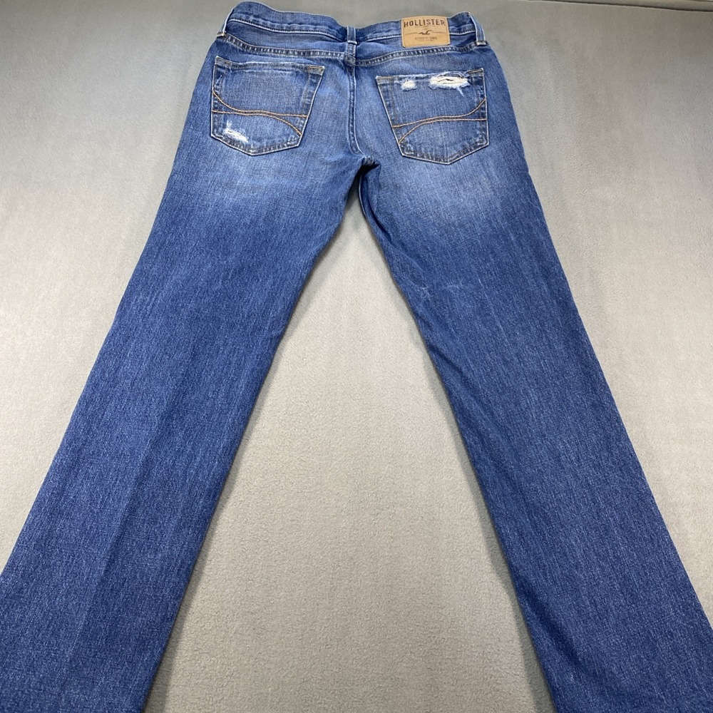 Hollister Jeans Mens 31x30 Blue Slim Straight‎ Button Fly Light Wash Denim